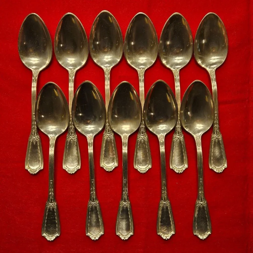 Reed & Barton Silver-Plate Silverware Lot of 11 Table Spoons w/silvercloth -RARE